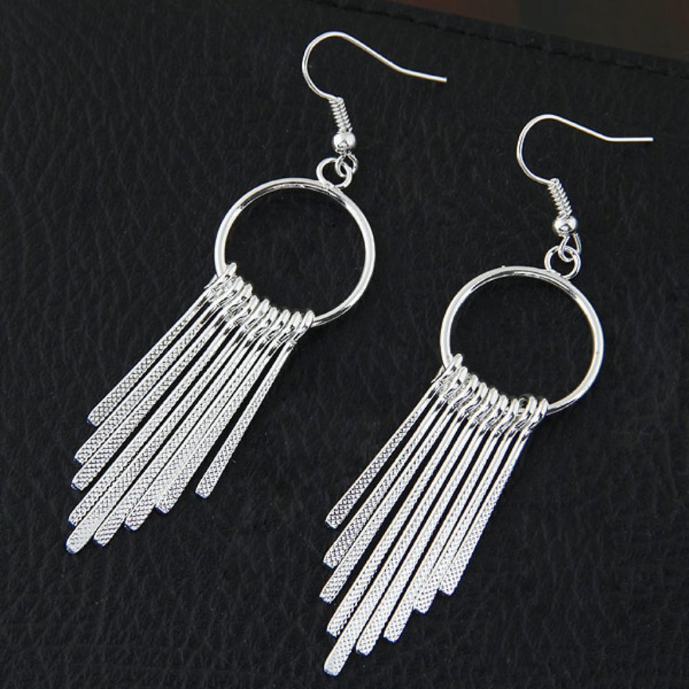 Earrings ~ Silver ~ 2"  Long ~ Spiky ~ Spikes ~ Dangle